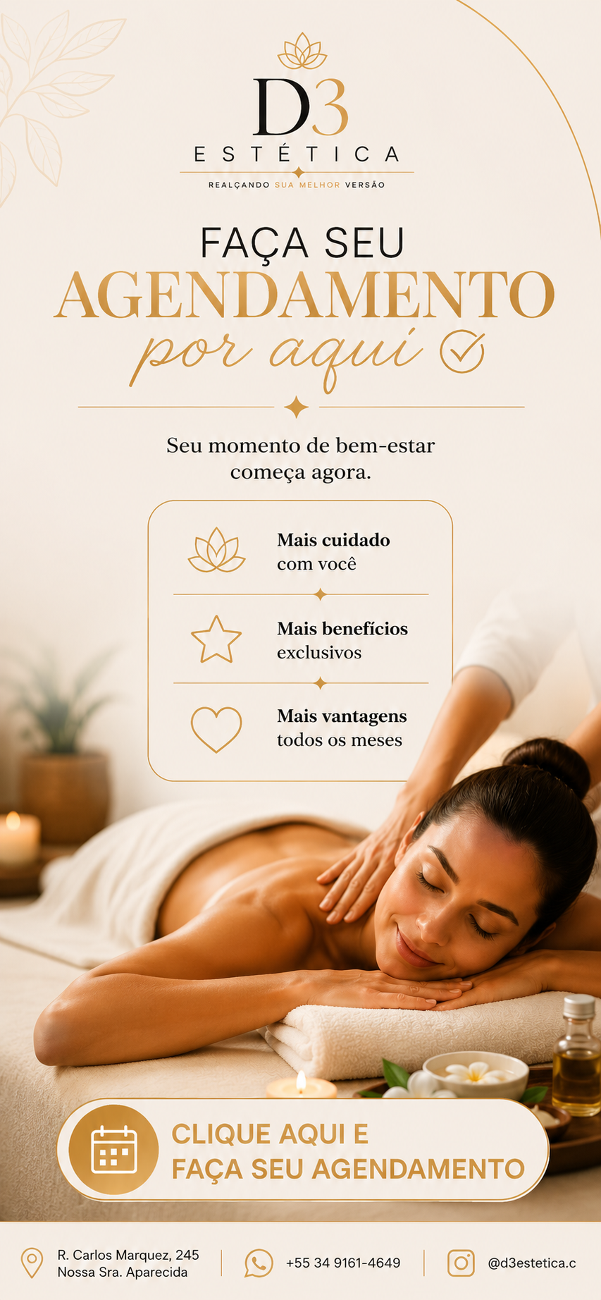 Banner de serviços D3 Estética Mobile