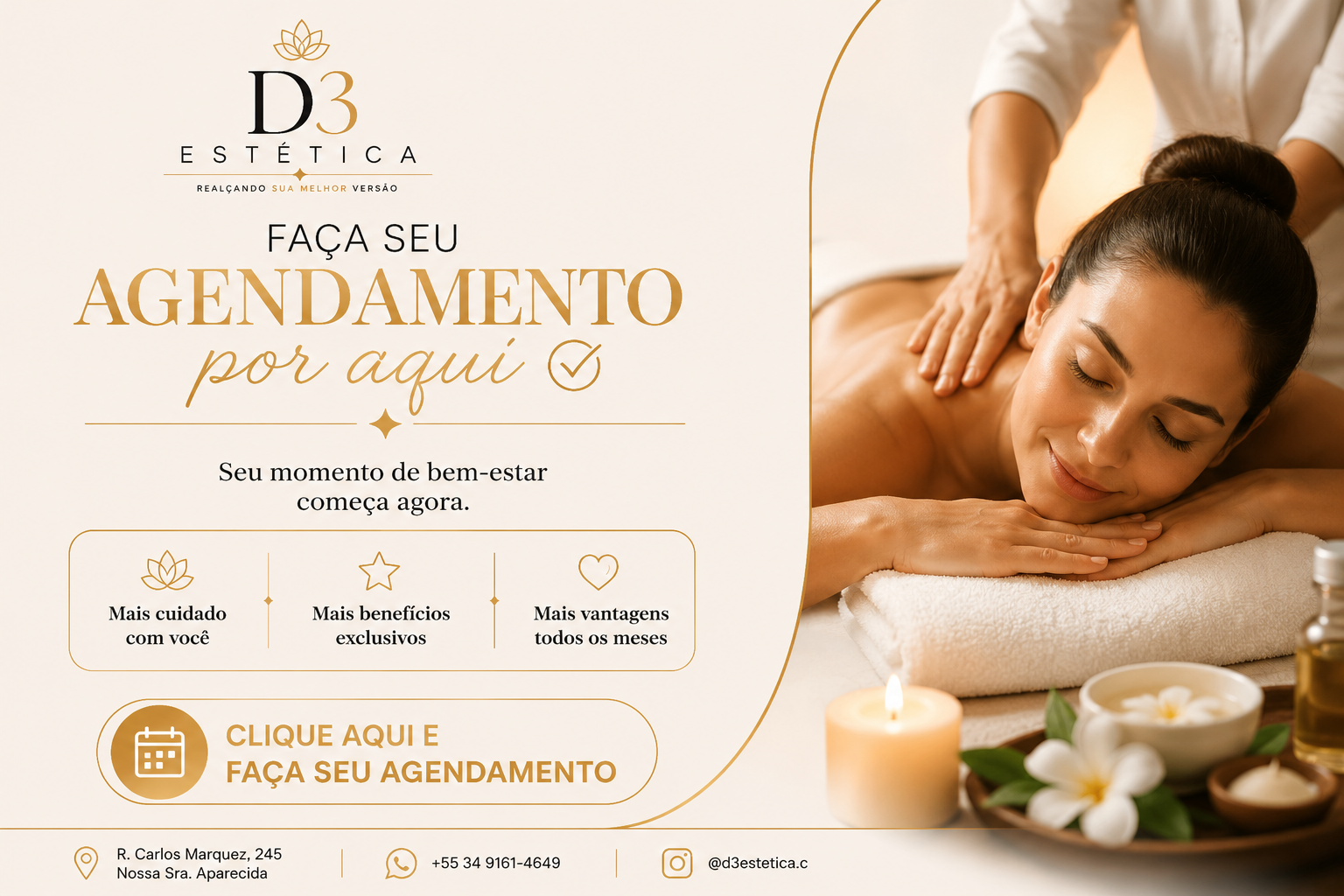 Banner de serviços D3 Estética PC